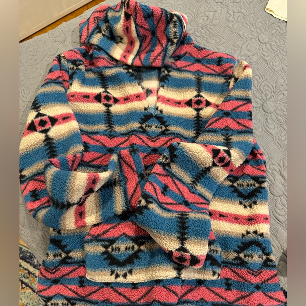 Fuzzy Aztec Hoodie